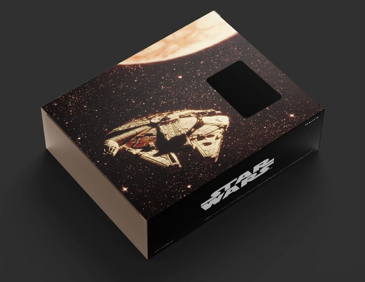 The nwm ONE comes with the Millennium Falcon on the front of the packaging sleeve, and the Death Star on the back. (Image source: NTT Sonority)