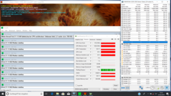 CPU and GPU information during a combined FurMark and Prime95 stress test