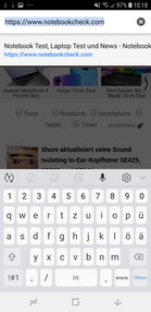 Using the keyboard in portrait mode