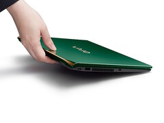 The refreshed Vaio SX14-R laptop in Deep Emerald offers faster AI processing power in a sub-1kg carbon fiber body.