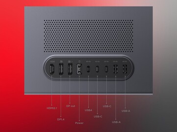 Lenovo Yoga Pro 27UD-10 4K OLED monitor connectivity is shown (Image source: Lenovo PR)