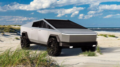 Cybertruck beats its own range with all-terrain tires (image: Tesla Baltic)