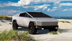 Cybertruck beats its own range with all-terrain tires (image: Tesla Baltic)