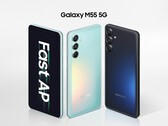 Samsung has designed the Galaxy M55 in green and blue finishes (Image source: Samsung)