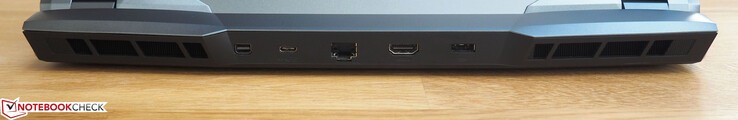 Rear: mini-DisplayPort, USB-C 3.1 Gen 2, RJ45-LAN, HDMI 2.0, power connector