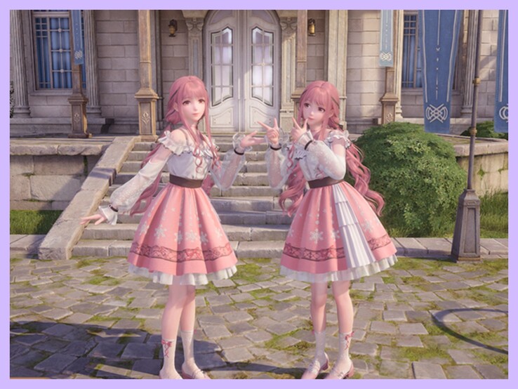 You and your friend could be twinning in Miraland with Infinity Nikki's co-op mode. (Image source: Paperback/Infold)