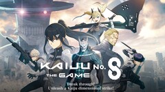 Kaiju No. 8: The Game key visual showing main characters including Kafka Hibino and Mina Ashiro (Image source: Kaiju No. 8 Official Site)