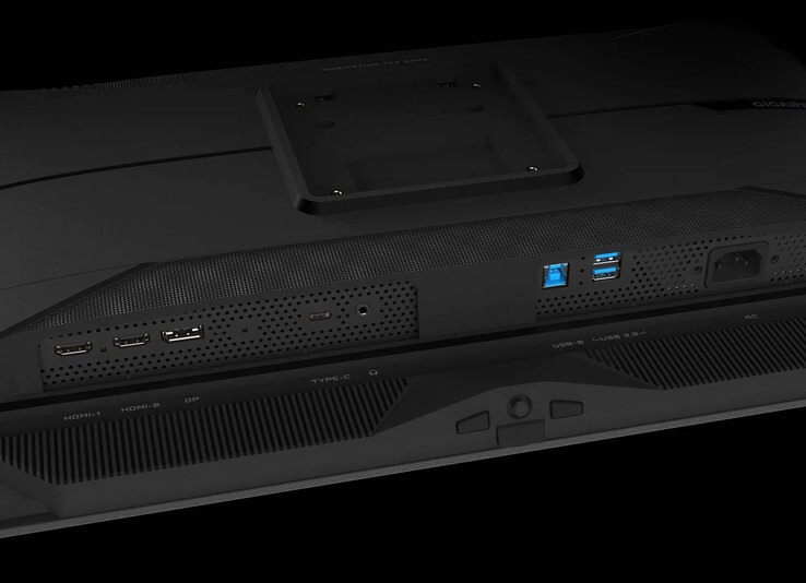 The new 1440p OLED monitor offers a USB hub, but USB PD is very limited (Image source: Gigabyte)