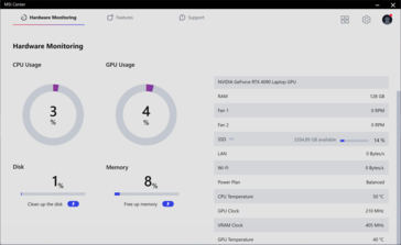 Real-time system vitals monitoring. Data export and collecting are unfortunately not supported