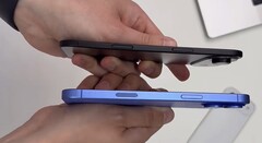 The &quot;17 Air&quot; (top) next to another iPhone. (Image source: Majin Bu via X)