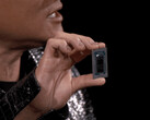 Jensen Huang holding the Nvidia GB10 aloft during CES 2025. (Image source: Hardware Luxx)