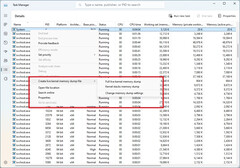 Task Manager now allows creation of live kernel memory dumps from the System process. (Image Source: Microsoft)