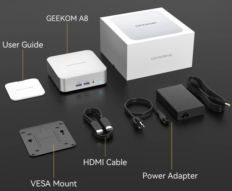 Scope of delivery of the Geekom A8 (Source: Geekom)
