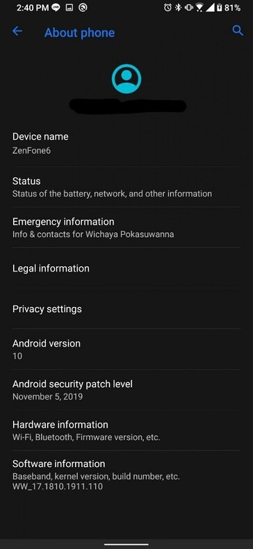 The Asus ZenFone 6/6z update screens. (Source: XDA)