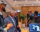 Tim Cook with King Charles III at Apple’s headquarters in Battersea Power Station