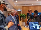 Tim Cook with King Charles III at Apple’s headquarters in Battersea Power Station