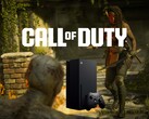 Call of Duty Zombies banner with mockup of new Xbox console