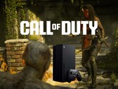 Call of Duty Zombies banner with mockup of new Xbox console