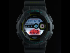 The Casio G-Shock x Suzuki GD-100 collab watch sports a custom backlight featuring the Jimny rhino emblem. (Image source: Autorimessa)