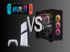 PC vs console gaming graphic (Image source: Nintendo of America, Sony PlayStation, Corsair Gaming with edits)
