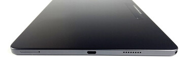 Right: SIM/microSD slot, USB-C 2.0, speaker