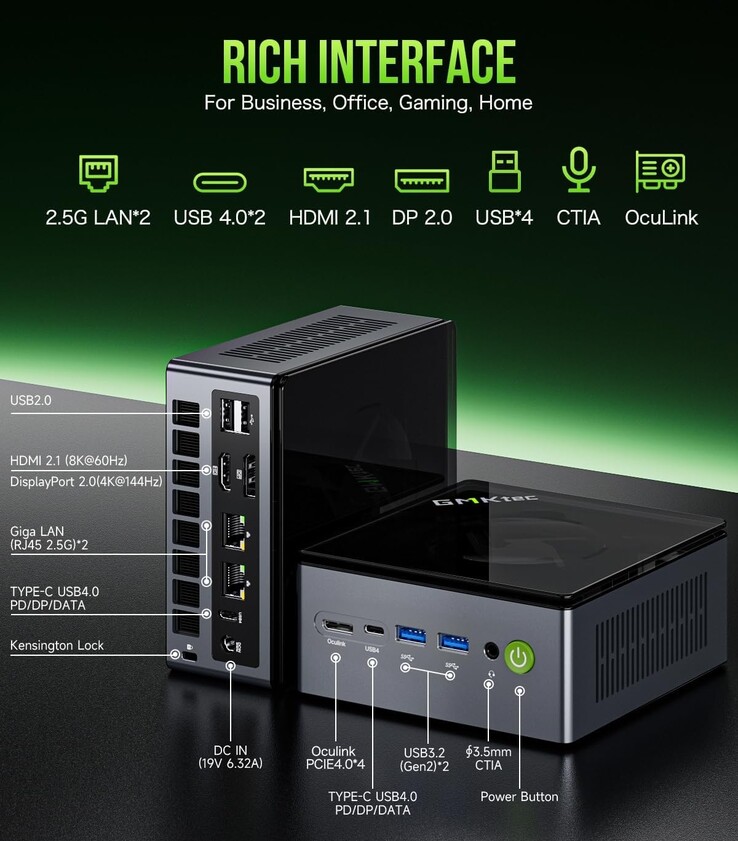 The Nucbox M7 has a pretty wide selection of ports (Image source: GMKtec)