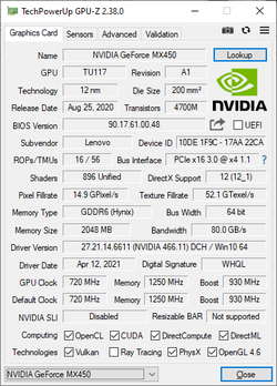 GPU-Z Nvidia GeForce MX450
