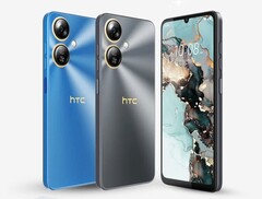 The HTC Wildfire E5 Plus is available in blue and black. (Image source: HTC)
