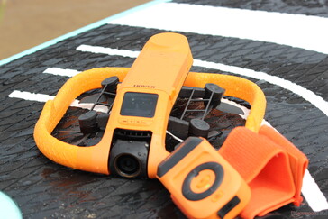 The HoverAir floats thanks to the foam ring