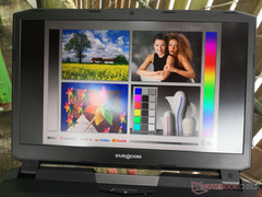 Outdoors under shade