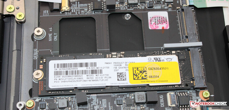 The laptop can house two PCIe 4 SSDs.