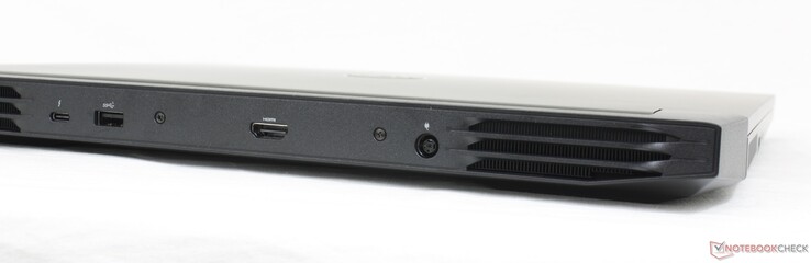 Rear: USB-C w/ Thunderbolt 4 + DisplayPort 1.4, USB-A 3.2 Gen. 1, HDMI 2.1, AC adapter