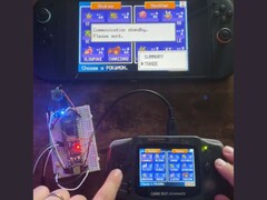 A microcontroller connecting a GBA to a Nintendo Switch 2 allowing it to transfer Pokemon between the two