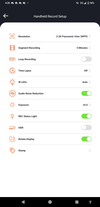Handheld mode settings