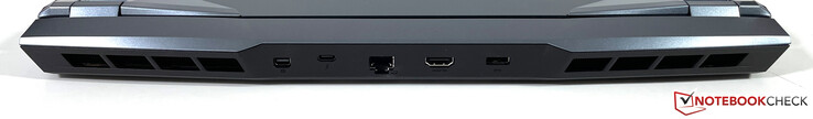 Back: Mini DisplayPort, USB-C (4.0 with Thunderbolt 4), Ethernet (2.5 Gb/s), HDMI 2.1, power supply