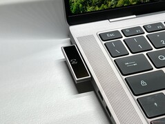 The webcam pops out of the case at the push of a button.