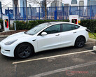 Tesla Model 3 at a Supercharger station. (Image source: Notebookcheck)