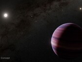 A conceptual image of the giant planet orbiting Alpha Centauri A (Image source: NASA, ESA, CSA, STScI, and R. Hurt; cropped)