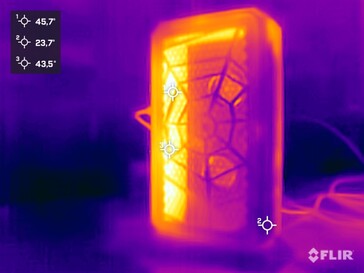 Minisforum AtomMan G7 PT during stress test (left side)