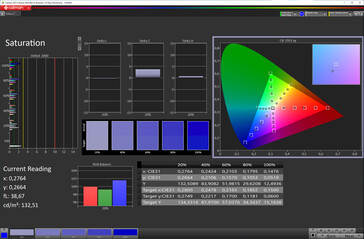 Color saturation (color scheme: Standard, color temperature: Standard, target color space: sRGB)