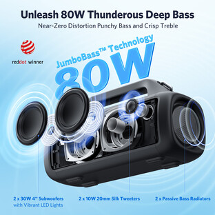 The UBoom X promises to deliver up to 80W (Image source: EarFun)