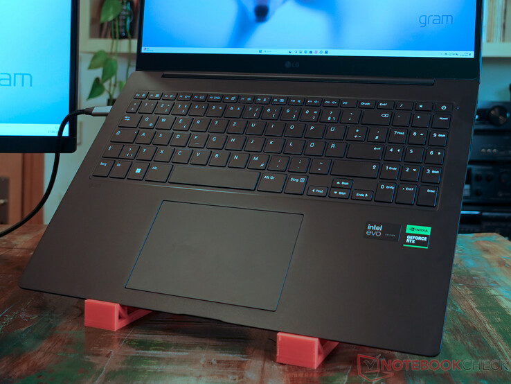 The LG Gram Pro's backlit keyboard