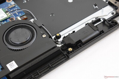 Stereo speakers are located towards the rear edge of the laptop instead of the front unlike on most other laptops