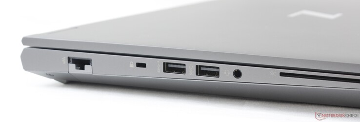 Left: Gigabit Ethernet, HP Security lock, 2x USB-A 3.1 Gen. 1, 3.5 mm combo audio, Smart Card reader