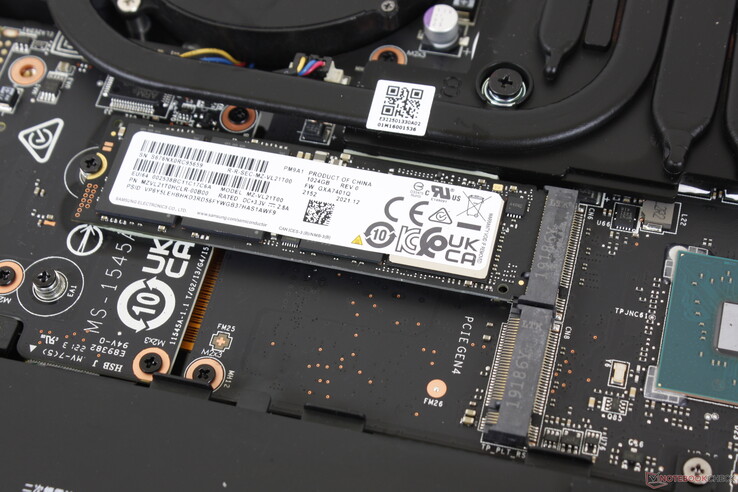 Up to two PCIe4 x4 drives are supported. Performance sustainability is not reliable, however, since the system includes no heat spreaders for the drives