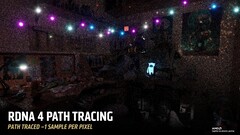 Step 1: Path tracing start with 1 sample per pixel. (Image Source: AMD)