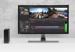 The Chuwi HiGame mini PC is a tad shorter than Intel's Hades Canyon NUC, but it also is slightly thicker. (Source: Chuwi)