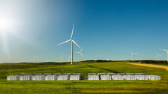 The backup power system consists of a 100 MW Li-ion Powerpack from Tesla, coupled with Neoen&#039;s Wind Farm near Jamestown, South Australia. (Source: Tesla)