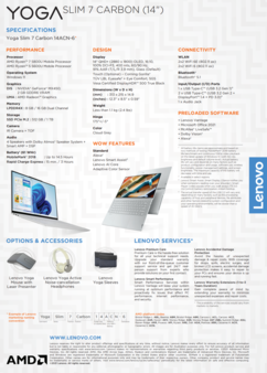 Lenovo Yoga Slim 7 Carbon - Specifications (Image Source: Lenovo)