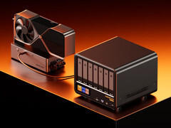 The Aoostar WTR Max is now available with the Intel Core i5 1235U. Pictured: the NAS with an eGPU.